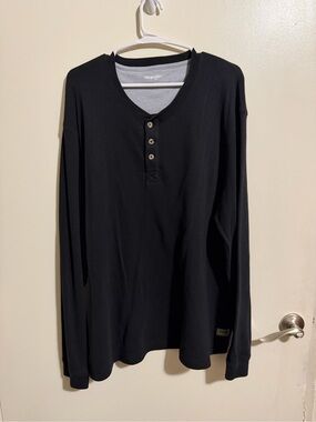 Wrangler Black Long-Sleeve Henley Shirt